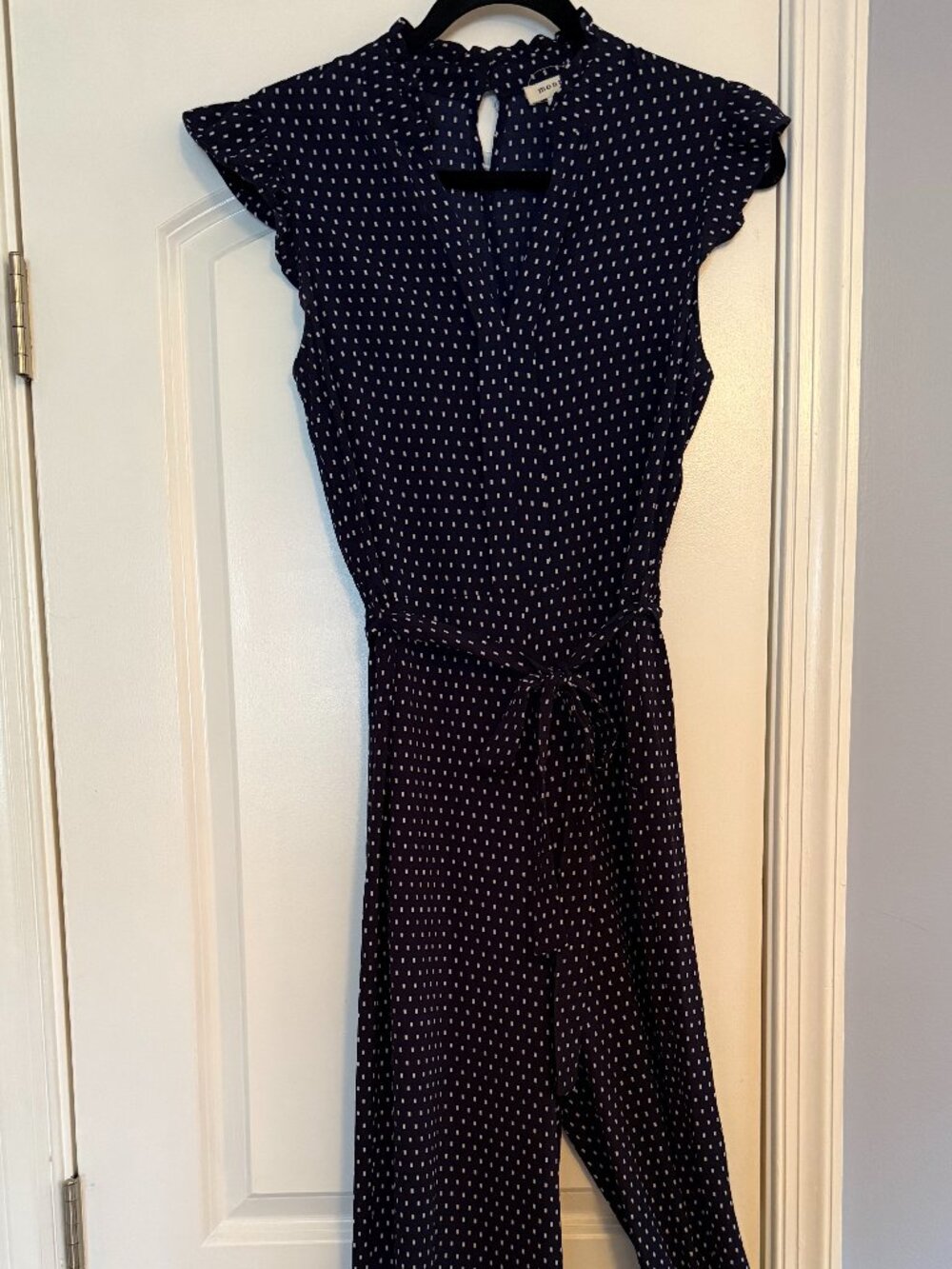 Monteau Los Angeles Navy Tie Waist Jumpsuit XS